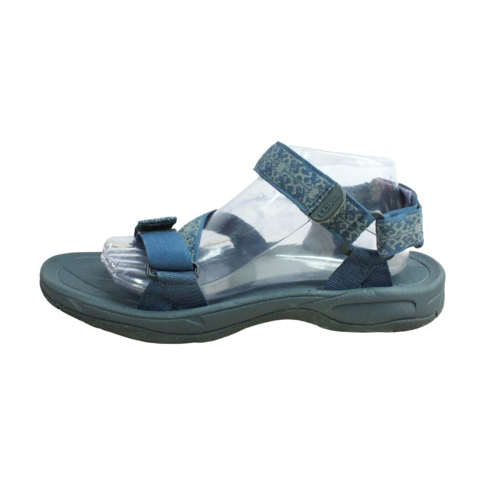 LL Bean Blue Geometric Hook & Loop Sports Outdoor Sandals 10 M